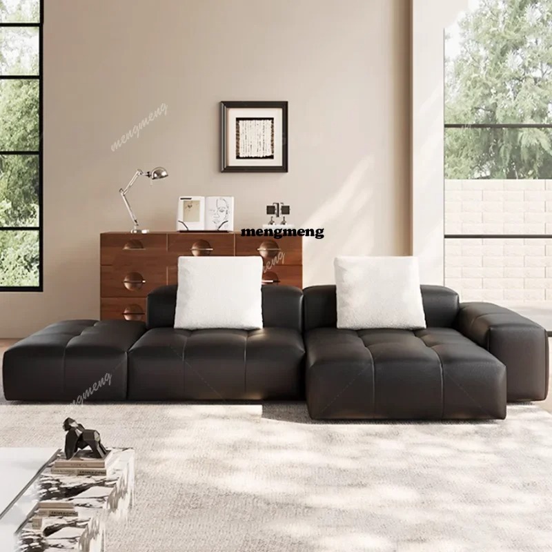 Home Cinema Furniture - Skórzana sofa kompresowana w stylu nordyckim,