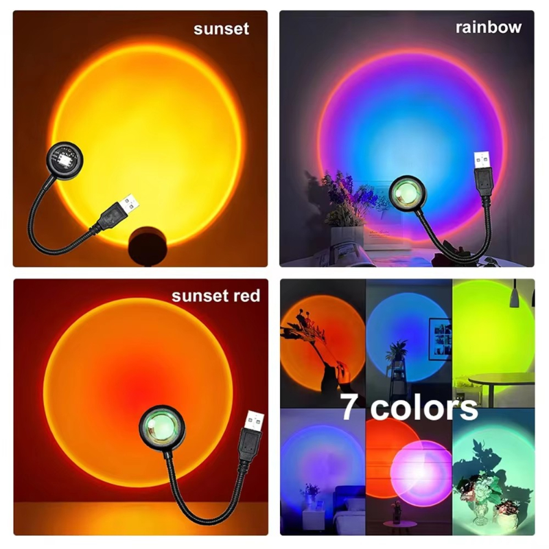 Home Cinema Led Projector - 1-4 szt. Lampa Sunset LED Tęcza