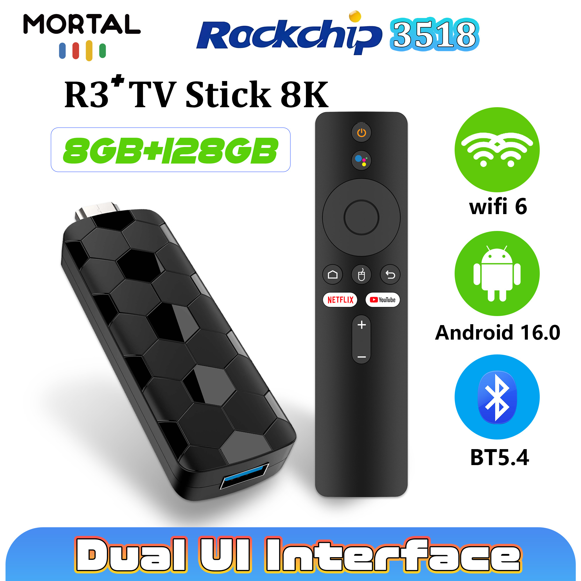Home Cinema Furniture - Mortal R3+ TV Stick Android 16