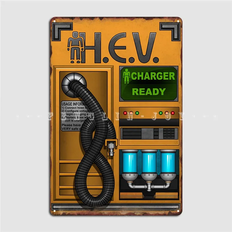 Home Cinema Usa - Metalowy szyld Half Life Hev Charger,