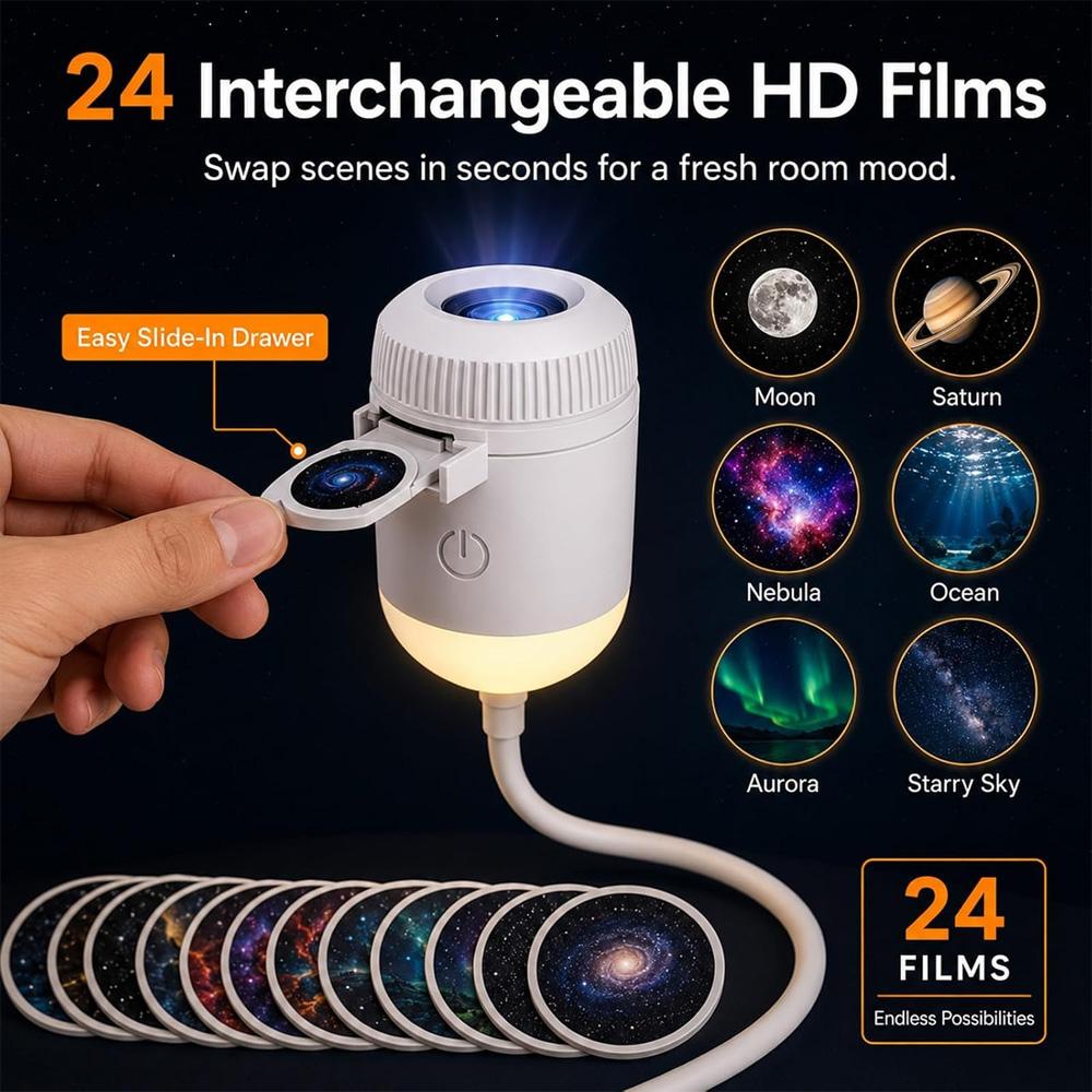 24 slajdy obrotowego projektor – Home Cinema Led Projector recenzja i cena